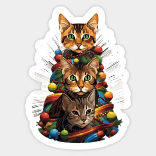 Cat Christmas Tree Sticker